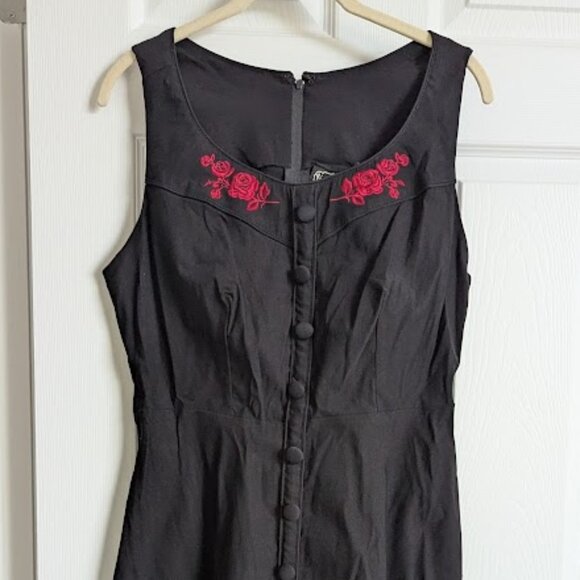 Voodoo Vixen Embroidered Sleeveless Shirt Dress - Picture 1 of 6